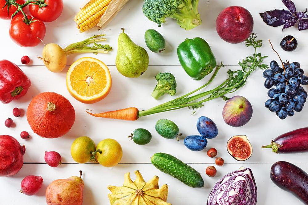 colorful fruit and vegetables
